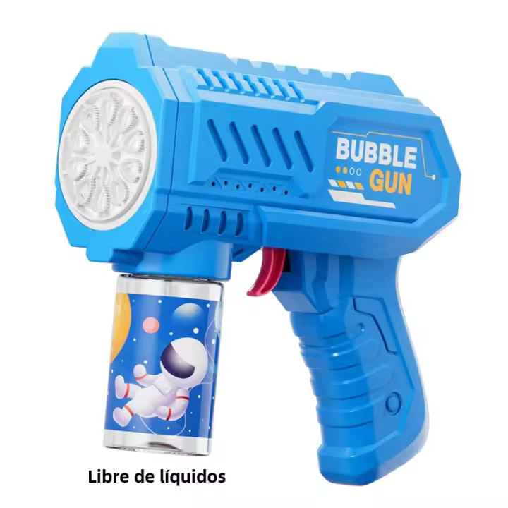 Pistola De Burbujas Eléctrica Automática Para Niños Y Niñas Con Luz LED Y Agujeros Multitudina Portátil Y Manejable Como Rocket Launcher - 1