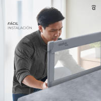 Asalvo Barrera de Cama Estándar de 90 cm - Abatible, Plegable y con Correas de Seguridad, Compacta, Lavable y Fácil de Instalar para una Protección Diaria - details 2