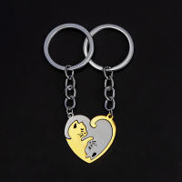 Llavero Yin Yang Gato Abrazando Pareja Acero Inoxidable 2 Piezas Regalo De Día De San Valentín Llaveros De Moda Unisex - details 3