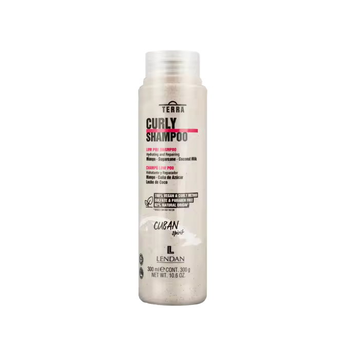 Lendan Terra Curly Champú 100 % Vegano Low Poo Método Curly Libre de Sulfatos y Parabenos - 1