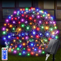 Luces Solares De Red 1pc Jardín Pared Techo 8 Modos Control Remoto Auto Encendido/Apagado Exterior Luces Twinkle Para Patio - details 11