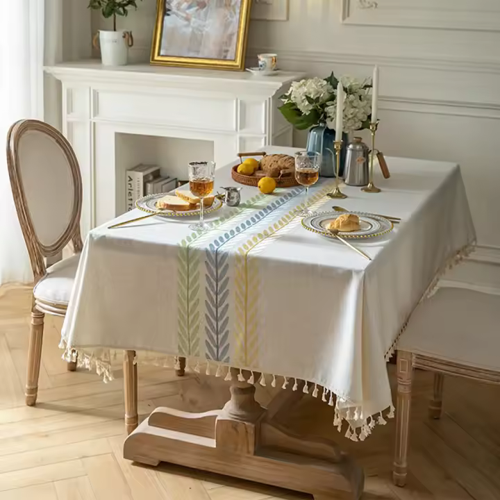 Mantel de Lino Lavable Mantel Rectangular 140x200 cm - 1