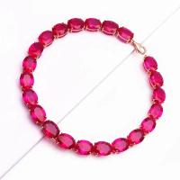 Pulsera De Lujo Para Mujer Con Incrustaciones De Rubí Y Oro Rosa Plateado Clásico Joyería De Cuentas En Forma Elíptica - details 5