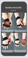 Guantes De Levantamiento De Peso Para Hombre Y Mujer Con Ventilación De Cuero Genuino Protección De Mano Para Gimnasio Ejercicios De Pesas Y Pull Ups Tallas S/M/L - details 13