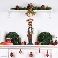 Nutcrackador De Madera 38CM Figura De Soldado Rey De Pan De Jazmín Decoración De Navidad Juguetes De Marioneta De Soldado De Madera - details 7