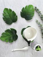 Tazas De Tapete Protector De Mesa Monstera Hoja Tropica Verde Ecológico Anti-Derrame Lavable Para Fiesta De Navidad Y Boda Decoración De Hogar - details 0