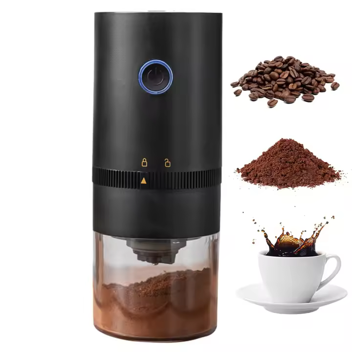 Molinillo de café con molinillo eléctrico, pequeño inalámbrico. - 1