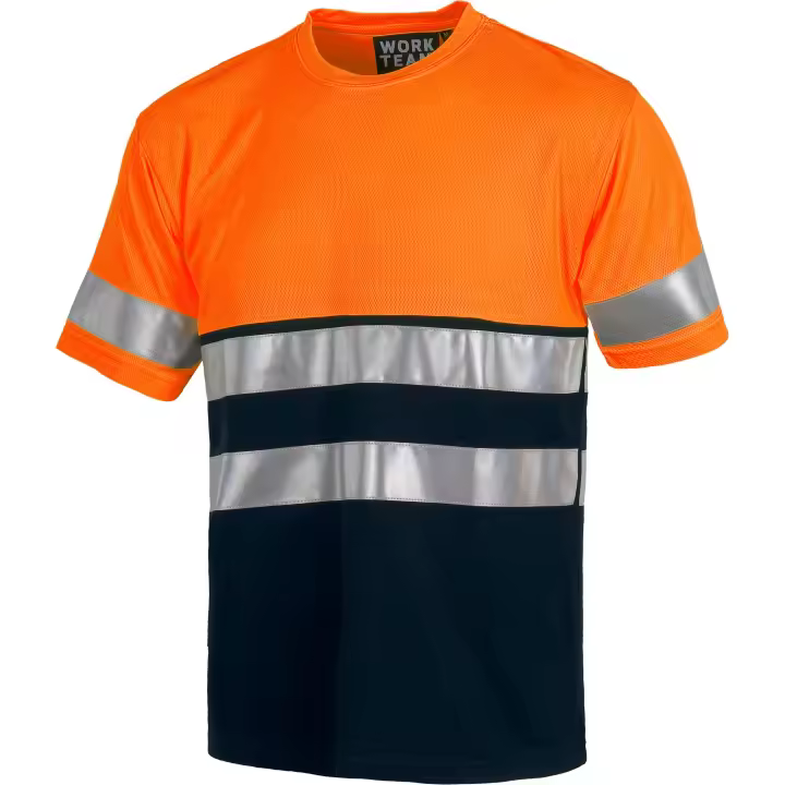 WorkTeam Camiseta Manga Corta de trabajo, alta visibilidad y cintas reflectantes - 1