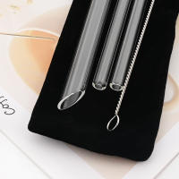 Juego De Pajillas De Vidrio Borosilicato Resistente Al Calor Reutilizable Con Cepillo Para Té De Burbujas Smoothies Y Cocktails Accesorios De Barra - details 6