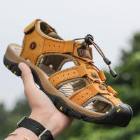 Sandalias De Verano Para Hombre Talla Grande 2023 Cuero Genuino Moda Sandalias De Plataforma Bajo Tornillo Y Cierre De Correa Material De Suela De Goma - details 16