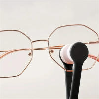 Limpia Gafas Portátil Multifuncional 1pcs Limpia Gafas De Sol Y Lentes Microfibra Con Cepillo Limpiador Herramienta De Limpieza Negra - details 0