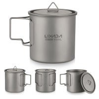 Lixada Taza De Acero Titánico Ultraligera Para Exteriores Con Manija Plegable 300/350/550/650ml Para Camping Y Picnics - details 5