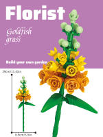 Bouquet De Rosas Eternas En Bloques Micro Para Decoración De Escritorio Juguete De Puzzle Para Niños Entre 6 Y 12 Años Material ABS - details 2