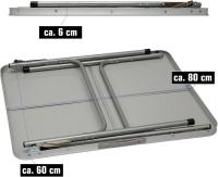 Mesa para Acampada de Acero 3Kg 80x60x70cm Plegable portátil como si Fuera un maletín para pícnic Camping mercadillo Gris Oscuro - details 1