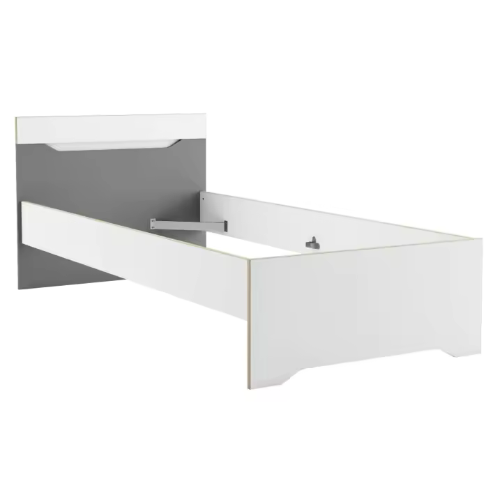Miroytengo Cama juvenil Genius color blanco y gris 90x190-200 cm - 1