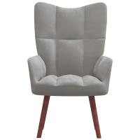 vidaXL Sillón de relax de terciopelo Gris claro, Gris oscuro, Verde oscuro Sillon Dormitorio Sillon Comodos Silla Relax Sillón Sofá - details 8