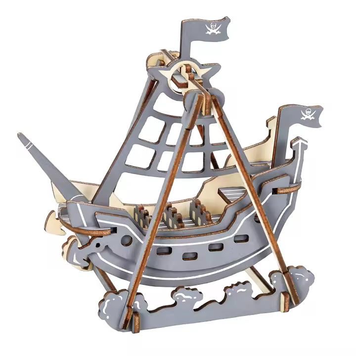 DAM. Puzzle 3D madera barco pirata 27 piezas. 14,5x8x13,6 cm. 15x8x14cm. - 1