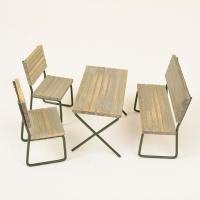 Juego De Muebles De Jardín De Hierro Fundido a Escala 1:12 Para Muñecas Bjd Ob11 Casa De Muñecas Accesorios De Interiores Estilo Pastoral - details 1