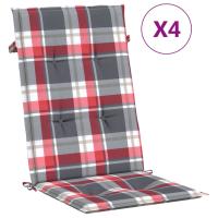 vidaXL Cojín silla de jardín respaldo alto 4 uds tela 120x50x3cm Color Antracita,  Crema,  Azul y mas Cojín Decorativo de Asiento Cojines de muebles de salon - details 5