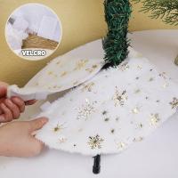 Alfombra De Árbol Navideño De 40 Cm De Peluche Blanca Con Lentejuelas Tapete Pequeño Para Decoración De Hogar Y Fiestas - details 1
