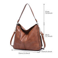 Bolso De Hombro De Cuero Para Mujer Bolsa De Mano Vintage De Gran Capacidad Bolso De Moda Casual Bolsa Tote De Lujo - details 5