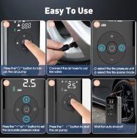Bomba De Aire Recargable Portátil Para Neumáticos De Coche Motocicleta Bicicleta Y Balones Compresor Digital Sin Cable - details 10