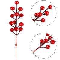 50/5 Pcs Ramas De Bayas Rojas Artificiales 12 Cabezas Decoración De Navidad Falsa Planta Holly Bayas Bouquet DIY Wreath Árbol De Navidad - details 14