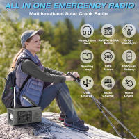 Radio Portátil Multifuncional Con Luz Y Generador De Energía Manual FMAM Solar Carga USB Para Adultos Con Altavoz Integrado Y Linterna - details 4