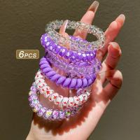 Accesorios De Pelo Rosa Roja Con Cordón De Teléfono Alta Elasticidad No Daña El Pelo Anillo Para Mujer Moda Decorativa - details 12