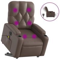 vidaXL Sillón de masaje elevable eléctrico cuero sintético Negro, Crema, Marrón Sillon Dormitorio Sillon Comodos Silla Relax Sillón Sofá - details 2