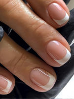 24PCS Uñas Postizas Presionadas Cortas Rosa Cuadradas Diseño De Amor Uñas Postizas Francesas Con Brillo Uñas Lindas Para Fiesta - details 14