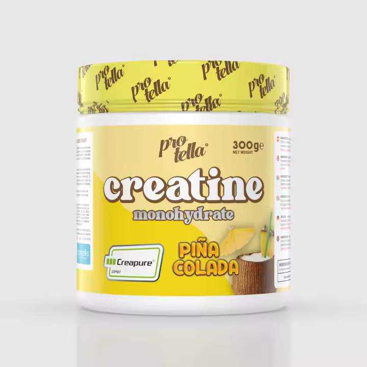 Creatina Creapure® de Piña Colada 300g  Potencia y recuperación muscular superior  Mejora la concentración y reduce la fatiga   Sabor Piña Colada  Protella - 1