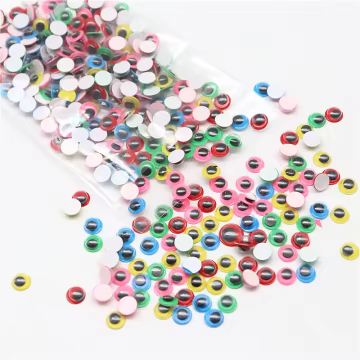 Ojos Googly Móviles DIY Self-Adhesive 6/8/10/12mm Negro Y Blanco Para Manualidades Simulación De Ojo De Animal Para Niños - 1