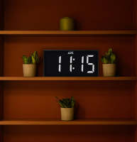 Radio Reloj Despertador Digital Portátil, Radio FM, Pantalla LED Blanca Jumbo, Brillo 5 niveles, Alarma doble con Repetición, Batería de Respaldo, Negro - details 4