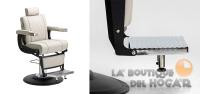 Sillón Barbero hidráulico reclinable y giratorio con reposabrazos Modelo Fold Gris - details 1