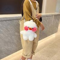Bolso De Hombro Para Niñas En Peluche Con Dibujos Animados De Pato Ajustable Y Gran Capacidad Bolsa Mensajera Suave De Poliéster - details 3