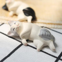 6pcs Figuras De Gato Dormido Kawaii En Resina Miniatura Decoración Para Hogar Y Estudio Mini Figuras De Arte Para El Hogar - details 8