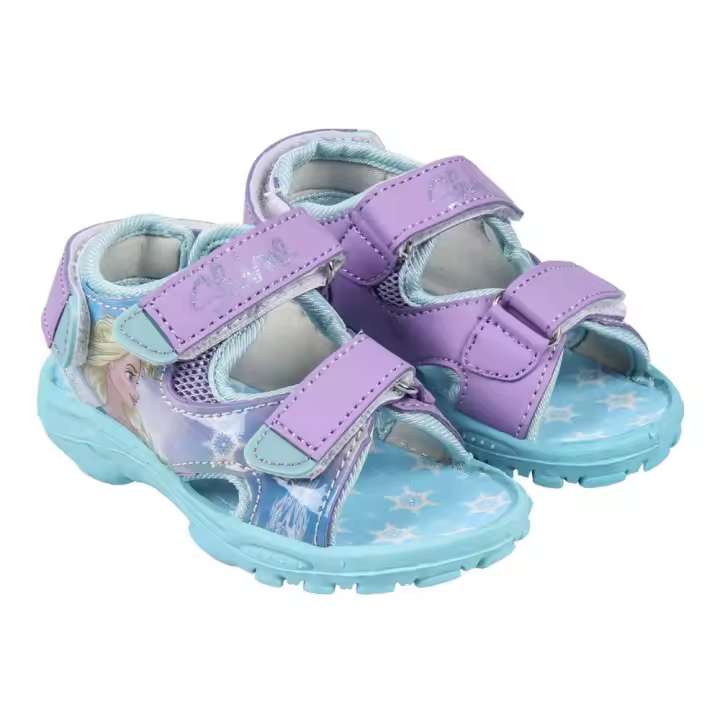 Frozen Sandalias Niña Azul Claro Estampados Tira de Velcro Oficial - 1