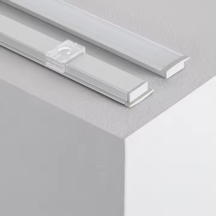 Ledkia Perfil de Aluminio Empotrable con Tapa Continua para Tiras LED de hasta 12 mm - 1