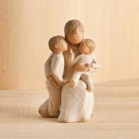 Estatua De Escultura Pintada a Mano Madre Con Niño Decoración Para Escritorio De Sala De Estar Regalo De Fiesta - details 0