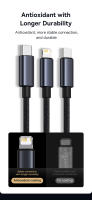 Cable De Carga Rápida 3 En 1 Baseus USB Tipo C 3.5A Para iPhone 15 14 Xiaomi Huawei Línea De Datos Mecánica Enredada - details 6