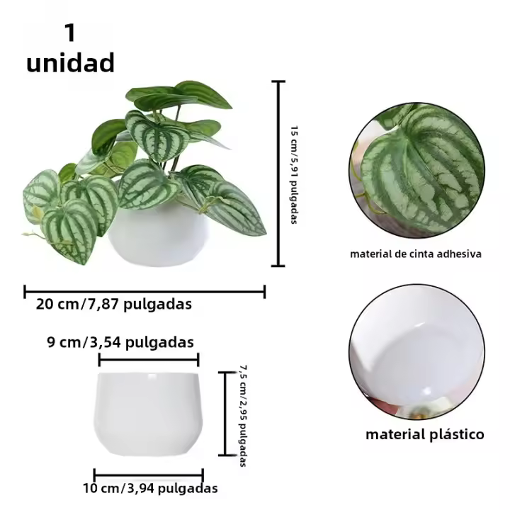 1PC Simulada Planta En Maceta Para Decoración De Oficina Negocios Foyer Jardín Floral Decoración De Hogar Estilo Vínculo - 1