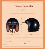 Casco De Motocicleta Retro 3/4 Para Hombres Y Mujeres Casco Universal De Cuatro Estaciones Peso 850g Material ABS Estilo Abierto - details 4