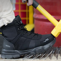 Botas De Trabajo Indestructibles Para Hombres Zapatos De Seguridad Con Punta De Acero Antipinchazos Antideslizantes Tácticas Para Hombres Y Mujeres - details 5