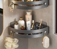 2PCS Organizador De Baño Estante De Ducha Plástico Sin Perforar Accesorios De Baño Estante De Almacenamiento Para Cocina Tipo De Instalación Soporte De Pared - details 2