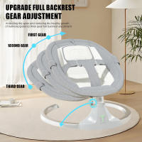 Hamaca Bebe Electrica 3 en 1, Mecedora Bebe con Arnés de 5 Puntos, 5 Amplitudes de Balanceo, con Bluetooth, Mando a Distancia, Columpio Bebe Balancin Ligero con Temporizador para Bebés de 15 kg, 0 a 18 Meses, Gris - details 1