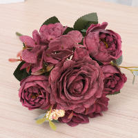 Bouquet De Flores Artificiales Rosa Silken Retro Con Hydrangea Y Peony Decoración De Bodas Y Habitaciones Accesorios De Plantas Falsas Para Novia Vintage - details 6