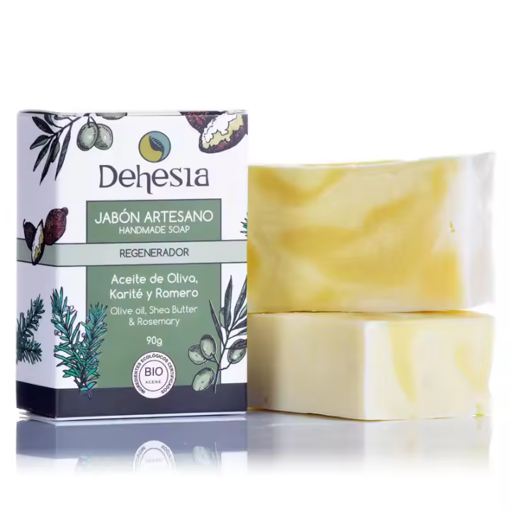 DEHESIA Jabón Artesano Regenerador Oliva-Romero-Karité 90 gr - 1