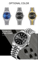 Reloj Mecánico Para Hombre CADISEN Marca De Lujo Acero Inoxidable Resistente Al Agua Estilo De Negocios Dial Luminoso Calendario Completo Cristal De Zafiro - details 3
