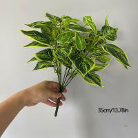 35cm Planta Artificial De 7 Cucharas Hojas De Planta Falsa Scindapsus Para Decoración De Jardín Oficina Casa Y Hotel Material Plástico - details 8